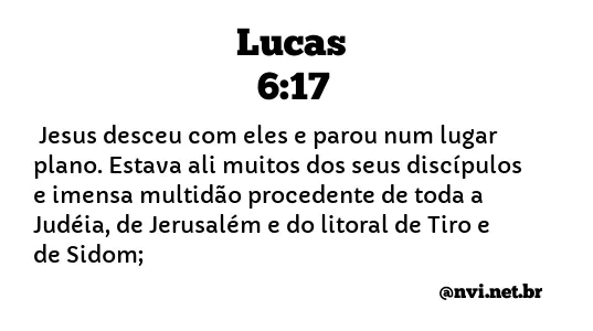 LUCAS 6:17 NVI NOVA VERSÃO INTERNACIONAL