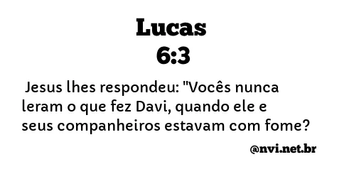 LUCAS 6:3 NVI NOVA VERSÃO INTERNACIONAL