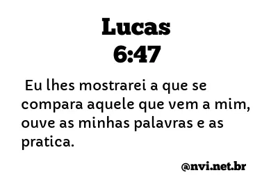 LUCAS 6:47 NVI NOVA VERSÃO INTERNACIONAL