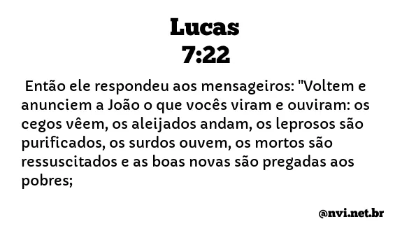 LUCAS 7:22 NVI NOVA VERSÃO INTERNACIONAL