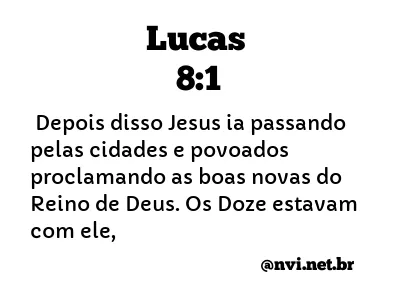 LUCAS 8:1 NVI NOVA VERSÃO INTERNACIONAL