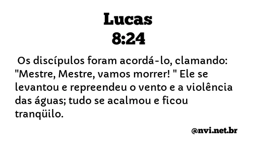 LUCAS 8:24 NVI NOVA VERSÃO INTERNACIONAL