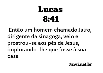 LUCAS 8:41 NVI NOVA VERSÃO INTERNACIONAL