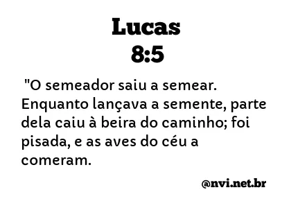 LUCAS 8:5 NVI NOVA VERSÃO INTERNACIONAL