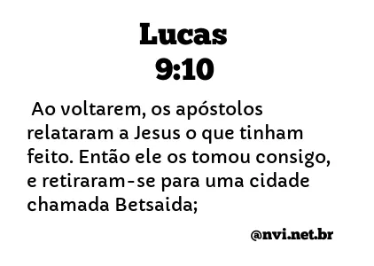 LUCAS 9:10 NVI NOVA VERSÃO INTERNACIONAL