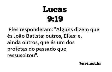 LUCAS 9:19 NVI NOVA VERSÃO INTERNACIONAL