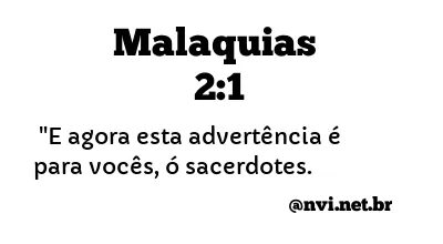 MALAQUIAS 2:1 NVI NOVA VERSÃO INTERNACIONAL