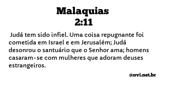MALAQUIAS 2:11 NVI NOVA VERSÃO INTERNACIONAL
