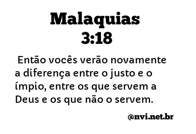 MALAQUIAS 3:18 NVI NOVA VERSÃO INTERNACIONAL