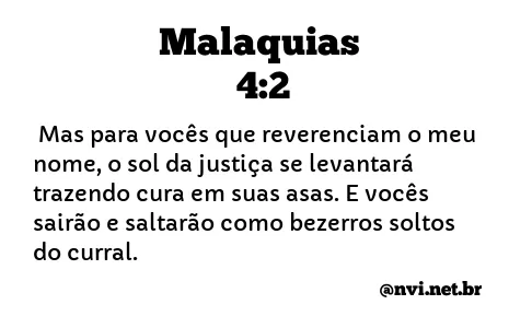 MALAQUIAS 4:2 NVI NOVA VERSÃO INTERNACIONAL