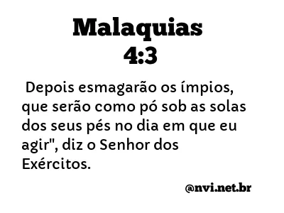 MALAQUIAS 4:3 NVI NOVA VERSÃO INTERNACIONAL