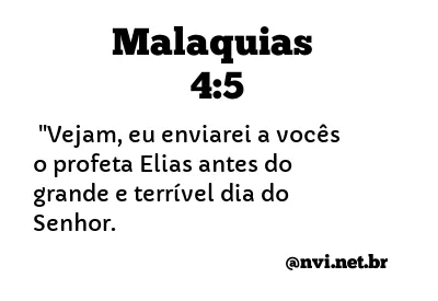 MALAQUIAS 4:5 NVI NOVA VERSÃO INTERNACIONAL