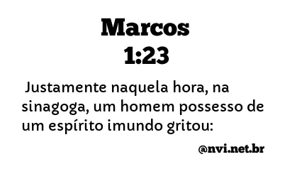 MARCOS 1:23 NVI NOVA VERSÃO INTERNACIONAL