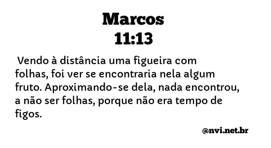 MARCOS 11:13 NVI NOVA VERSÃO INTERNACIONAL