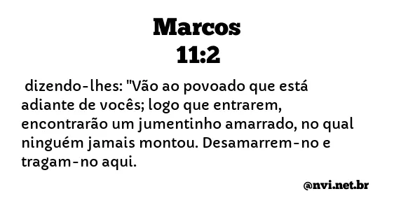 MARCOS 11:2 NVI NOVA VERSÃO INTERNACIONAL