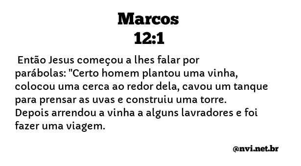 MARCOS 12:1 NVI NOVA VERSÃO INTERNACIONAL