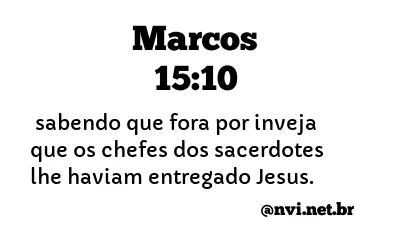 MARCOS 15:10 NVI NOVA VERSÃO INTERNACIONAL