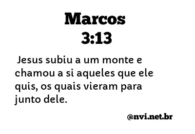 MARCOS 3:13 NVI NOVA VERSÃO INTERNACIONAL