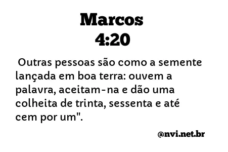 MARCOS 4:20 NVI NOVA VERSÃO INTERNACIONAL