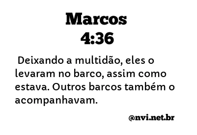 MARCOS 4:36 NVI NOVA VERSÃO INTERNACIONAL