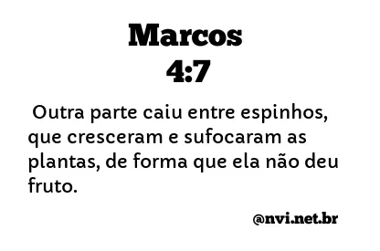 MARCOS 4:7 NVI NOVA VERSÃO INTERNACIONAL