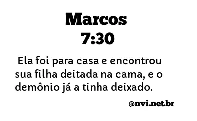 MARCOS 7:30 NVI NOVA VERSÃO INTERNACIONAL