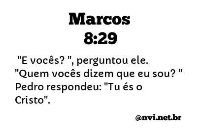 MARCOS 8:29 NVI NOVA VERSÃO INTERNACIONAL