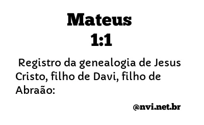 MATEUS 1:1 NVI NOVA VERSÃO INTERNACIONAL