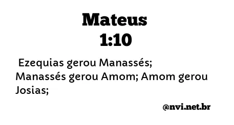 MATEUS 1:10 NVI NOVA VERSÃO INTERNACIONAL