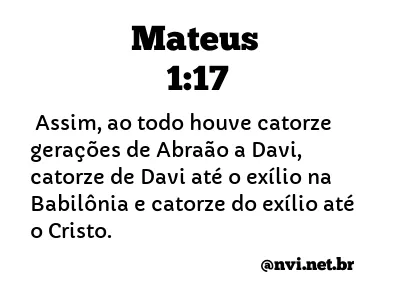 MATEUS 1:17 NVI NOVA VERSÃO INTERNACIONAL