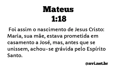 MATEUS 1:18 NVI NOVA VERSÃO INTERNACIONAL