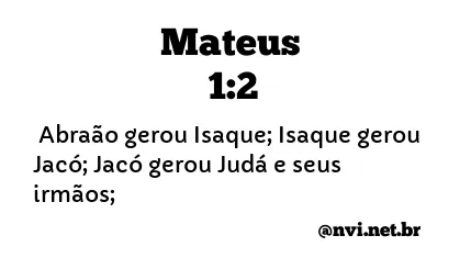 MATEUS 1:2 NVI NOVA VERSÃO INTERNACIONAL