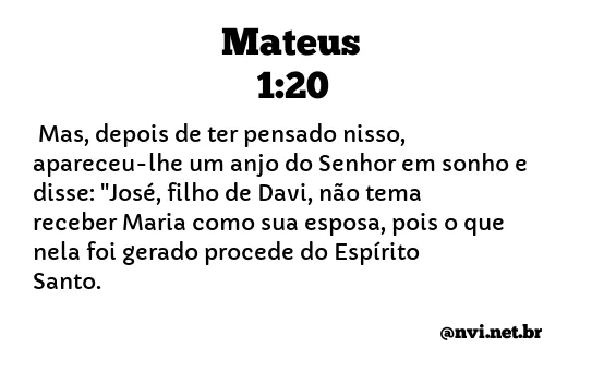 MATEUS 1:20 NVI NOVA VERSÃO INTERNACIONAL