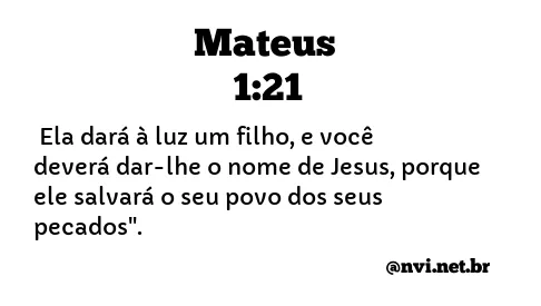 MATEUS 1:21 NVI NOVA VERSÃO INTERNACIONAL