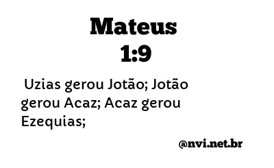 MATEUS 1:9 NVI NOVA VERSÃO INTERNACIONAL