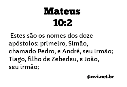 MATEUS 10:2 NVI NOVA VERSÃO INTERNACIONAL