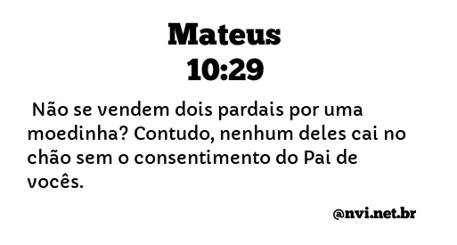 MATEUS 10:29 NVI NOVA VERSÃO INTERNACIONAL