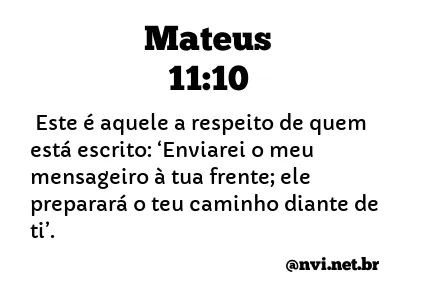 MATEUS 11:10 NVI NOVA VERSÃO INTERNACIONAL