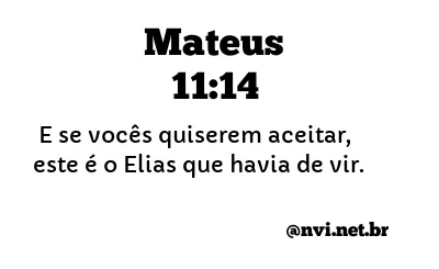 MATEUS 11:14 NVI NOVA VERSÃO INTERNACIONAL