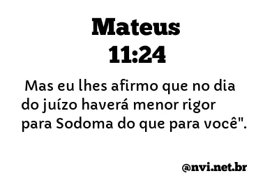 MATEUS 11:24 NVI NOVA VERSÃO INTERNACIONAL