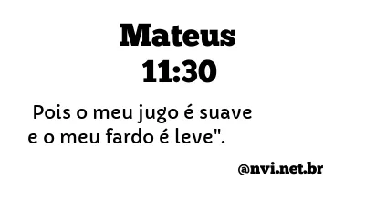 MATEUS 11:30 NVI NOVA VERSÃO INTERNACIONAL