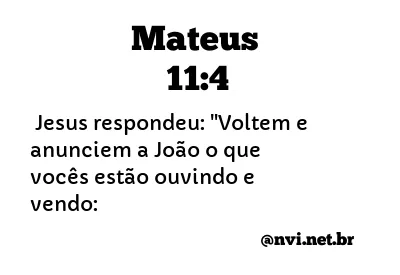 MATEUS 11:4 NVI NOVA VERSÃO INTERNACIONAL