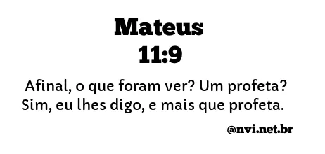 MATEUS 11:9 NVI NOVA VERSÃO INTERNACIONAL