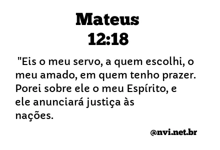 MATEUS 12:18 NVI NOVA VERSÃO INTERNACIONAL