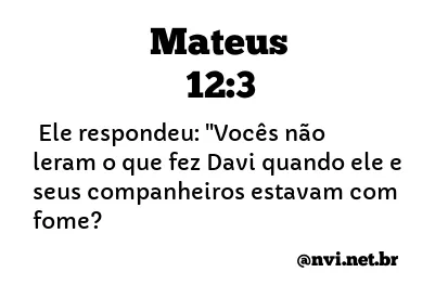 MATEUS 12:3 NVI NOVA VERSÃO INTERNACIONAL