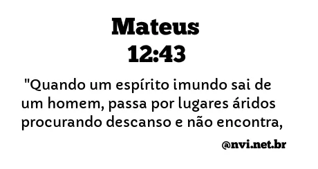 MATEUS 12:43 NVI NOVA VERSÃO INTERNACIONAL