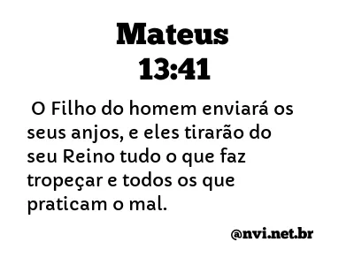 MATEUS 13:41 NVI NOVA VERSÃO INTERNACIONAL