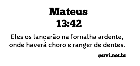 MATEUS 13:42 NVI NOVA VERSÃO INTERNACIONAL