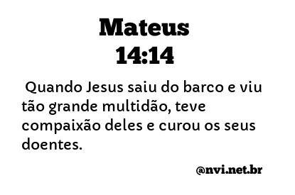 MATEUS 14:14 NVI NOVA VERSÃO INTERNACIONAL