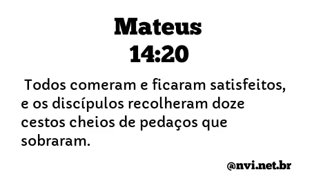 MATEUS 14:20 NVI NOVA VERSÃO INTERNACIONAL